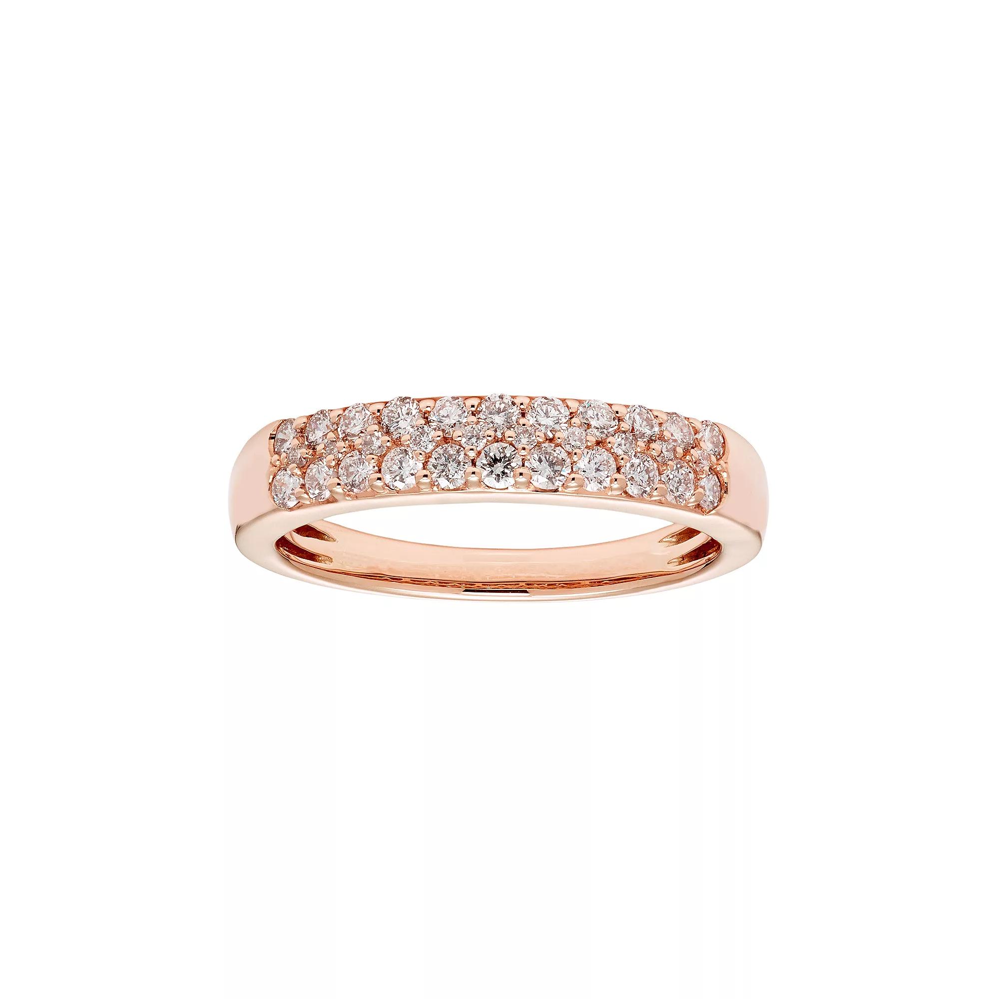 The Regal Collection 14k Gold 1/2 Carat T.W. IGL Certified Diamond Pave Wedding Band, Women's, Size: 6, Yellow Product Image