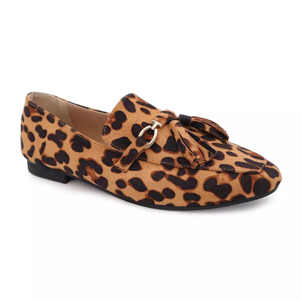 Yoki Edline-44 Women's Tassel Loafers, Size: 6.5, Leopard Product Image