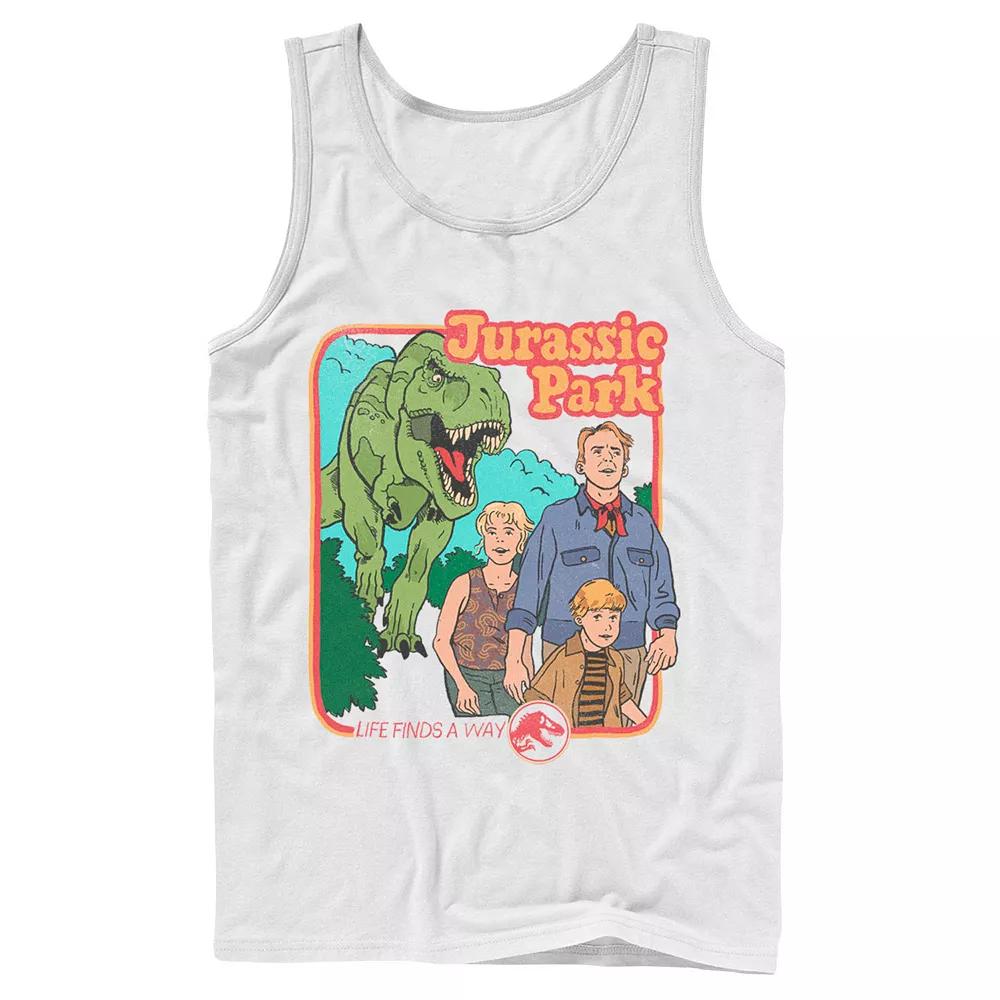 Men's Jurassic Park Vintage Characters Life Finds A Way Tank Top,  Product Image