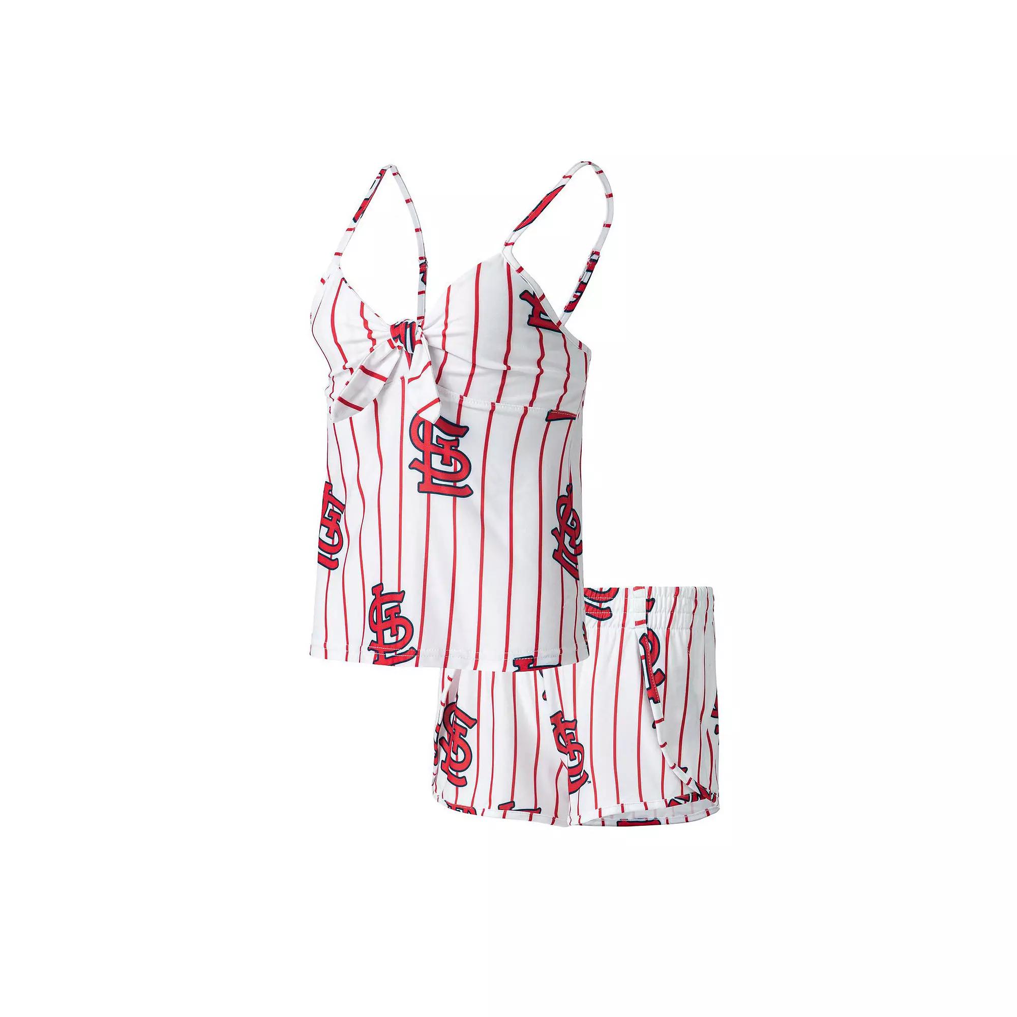 Women's Concepts Sport White St. Louis Cardinals Reel Allover Print Tank Top & Shorts Sleep Set, Size: Large Product Image