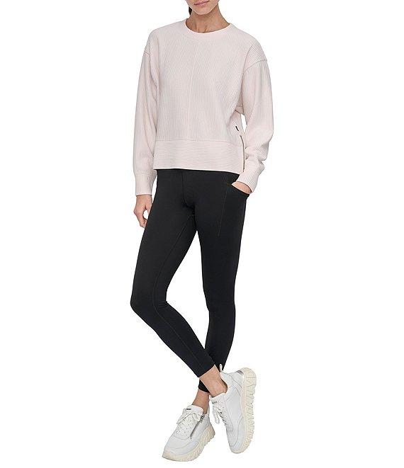 DKNY Sport by Donna Karen Tech Ottoman Crew Neck Long Sleeve Side Zipper Pullover Product Image