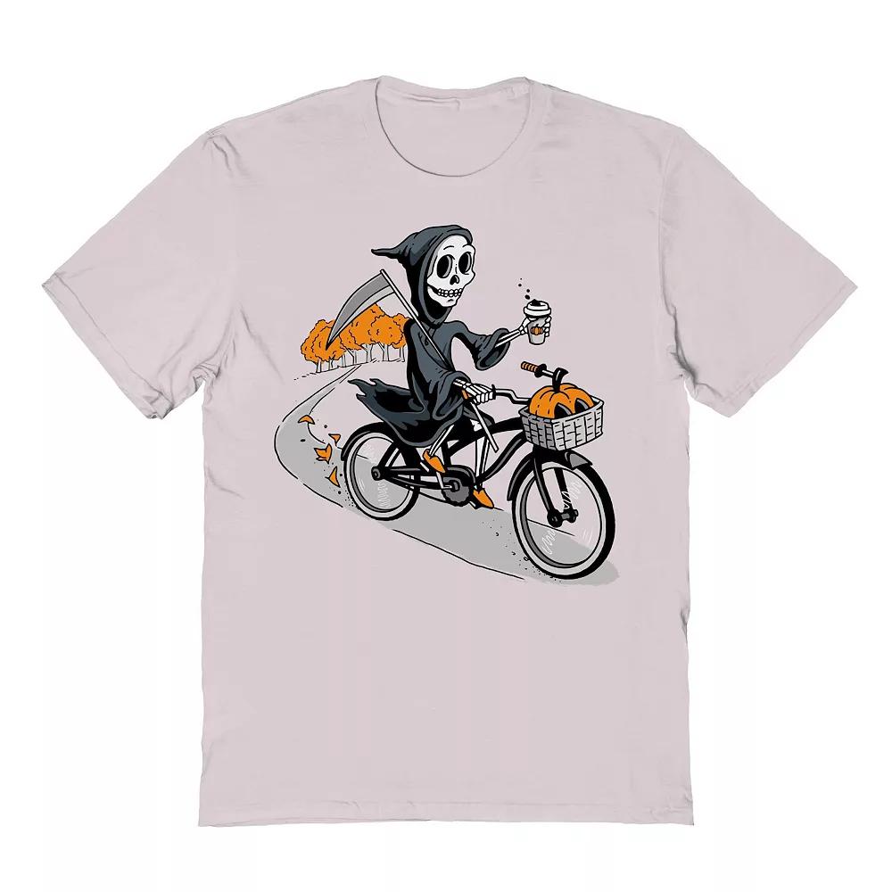 Men's Fall Reaper Halloween Graphic Tee, Size: Small, Ice Gray Product Image