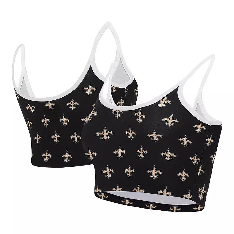 Women's Concepts Sport Black New Orleans Saints Gauge Lounge Bralette, Size: Medium Product Image