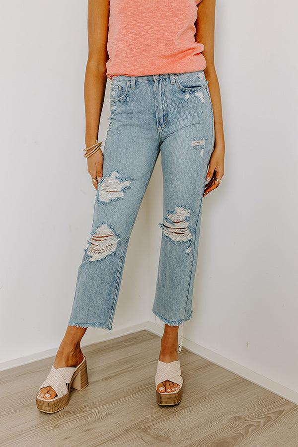 Just USA Kai High Waist Distressed Straight Leg Jean Product Image