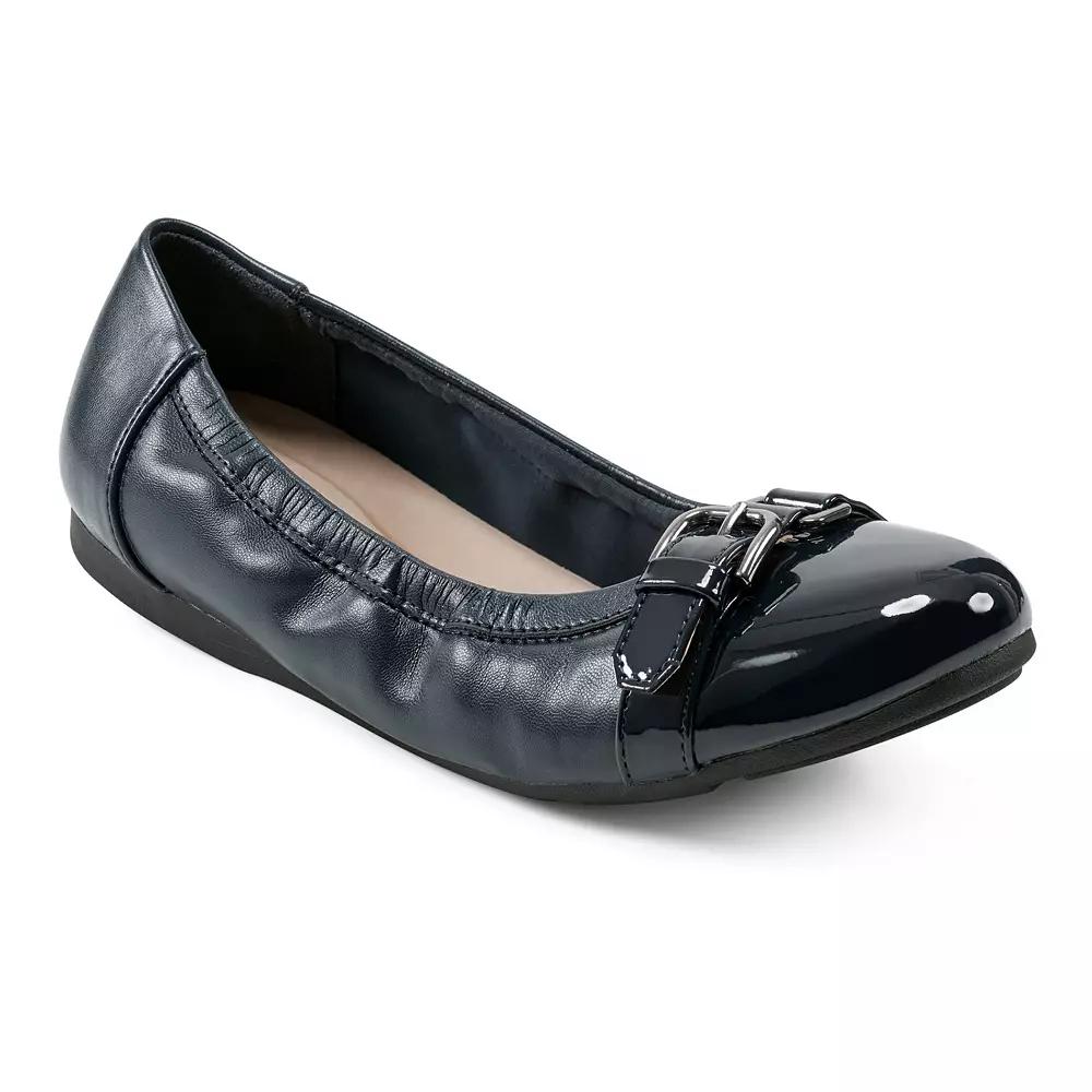 Easy Spirit Kenna Cap-Toe Ornament Women's Ballet Flats, Size: 7.5 Wide, Dark Blue Product Image