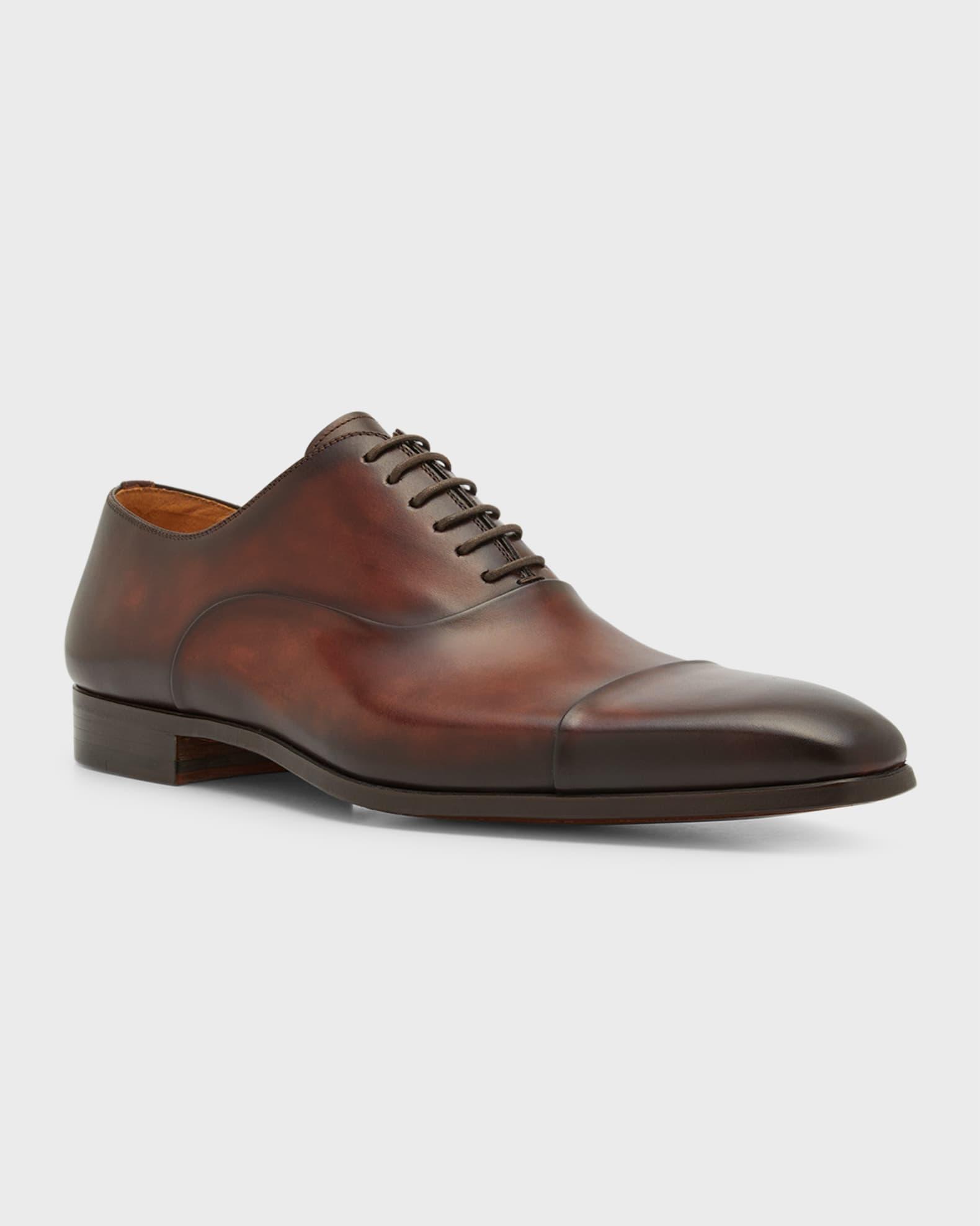 Zegna Mens Hand-Buffed Leather Vienna Evening Wholecut Oxford Shoes Product Image
