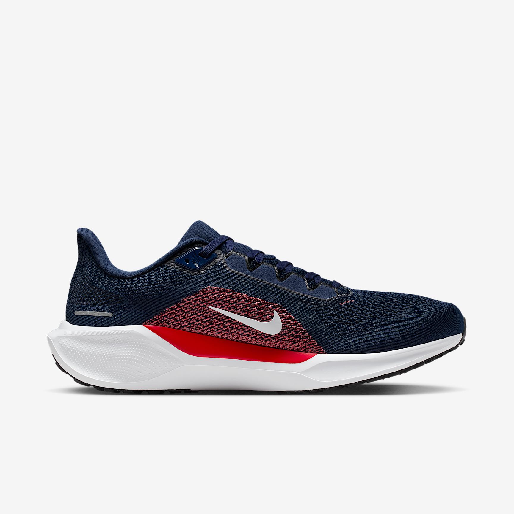 New England Patriots Pegasus 41 Nike Men's NFL Road Running Shoes Product Image