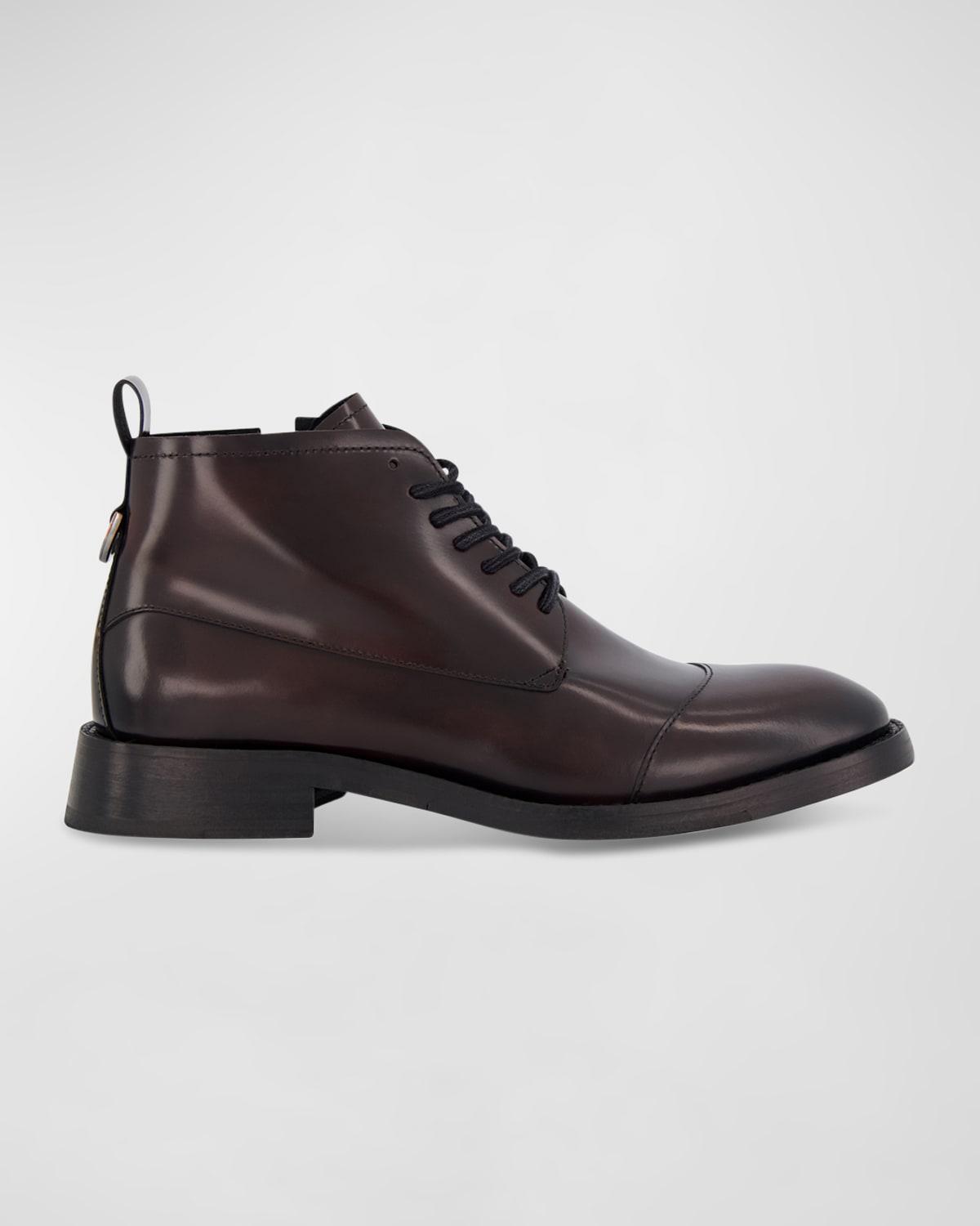 Men's Side Zip Leather Chukka Boots Product Image