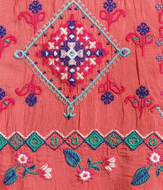 JOHNNY WAS Brixley Embroidered Round Neck 3/4 Sleeve Tunic Product Image