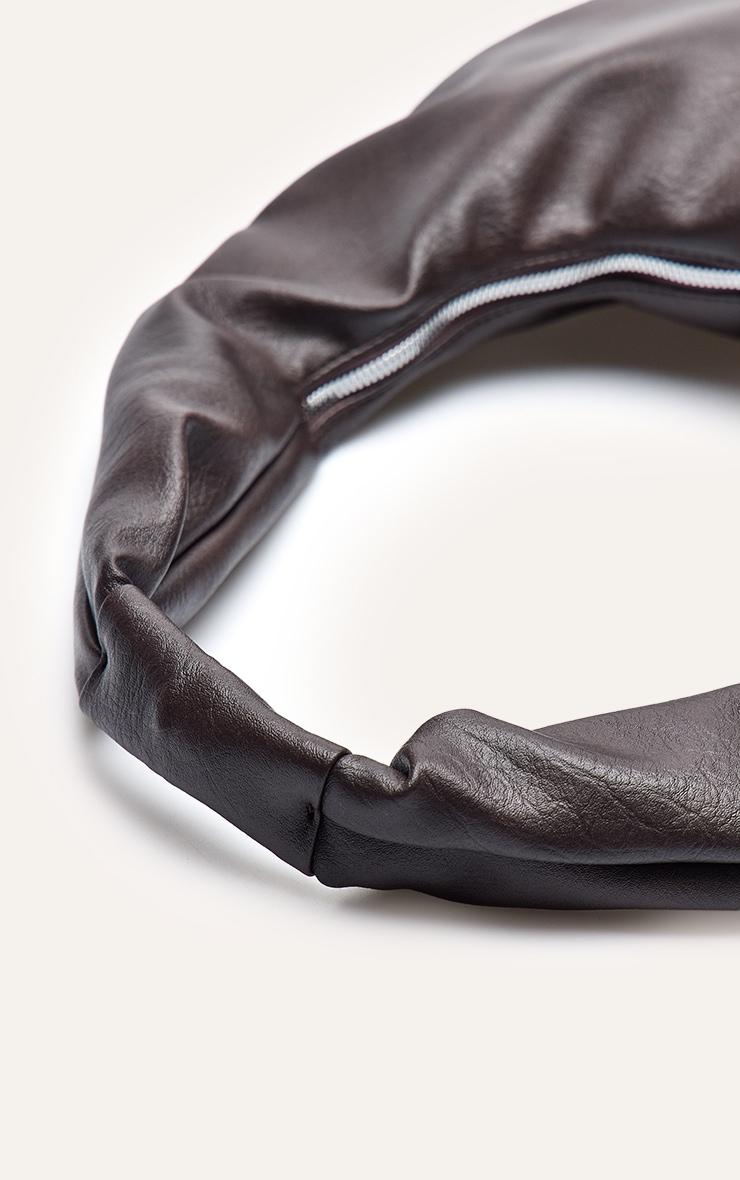 Chocolate PU Round Shoulder Bag Product Image