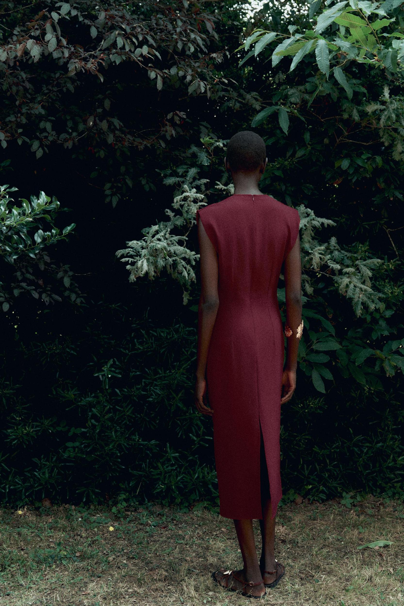 GOLD APPLIQUÉ MIDI DRESS Product Image