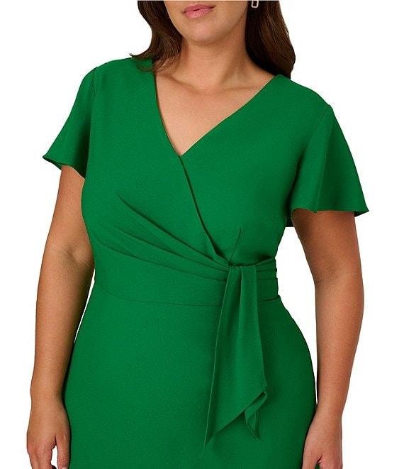 Adrianna Papell Plus Size Tie Front Sheath Dress Product Image