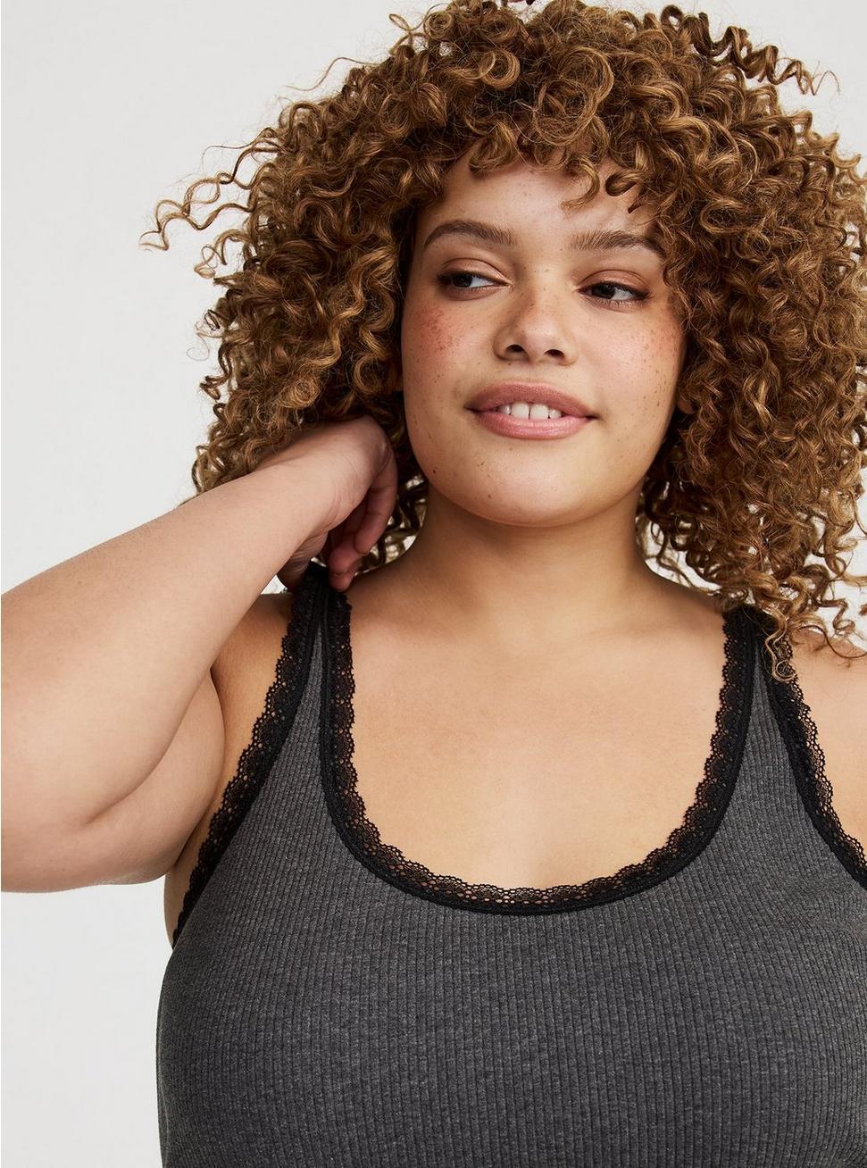 Cotton Rib Lace Trim Sleep Tank Product Image