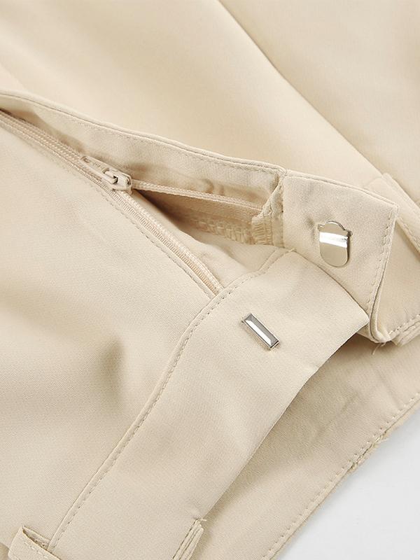 Solid High Rise Tailored Pants Product Image