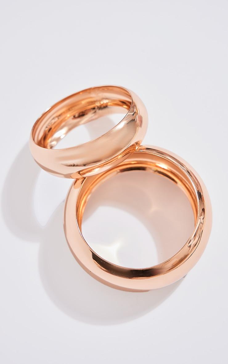 Gold Chunky Bevelled 2 Pack Bangles Product Image