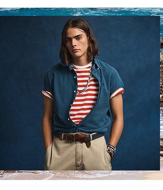 Polo Ralph Lauren Solid Linen Short Sleeve Woven Button Down Shirt Product Image