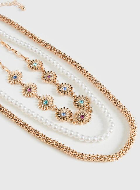 Keep Dreaming Layered Necklace Gold Product Image