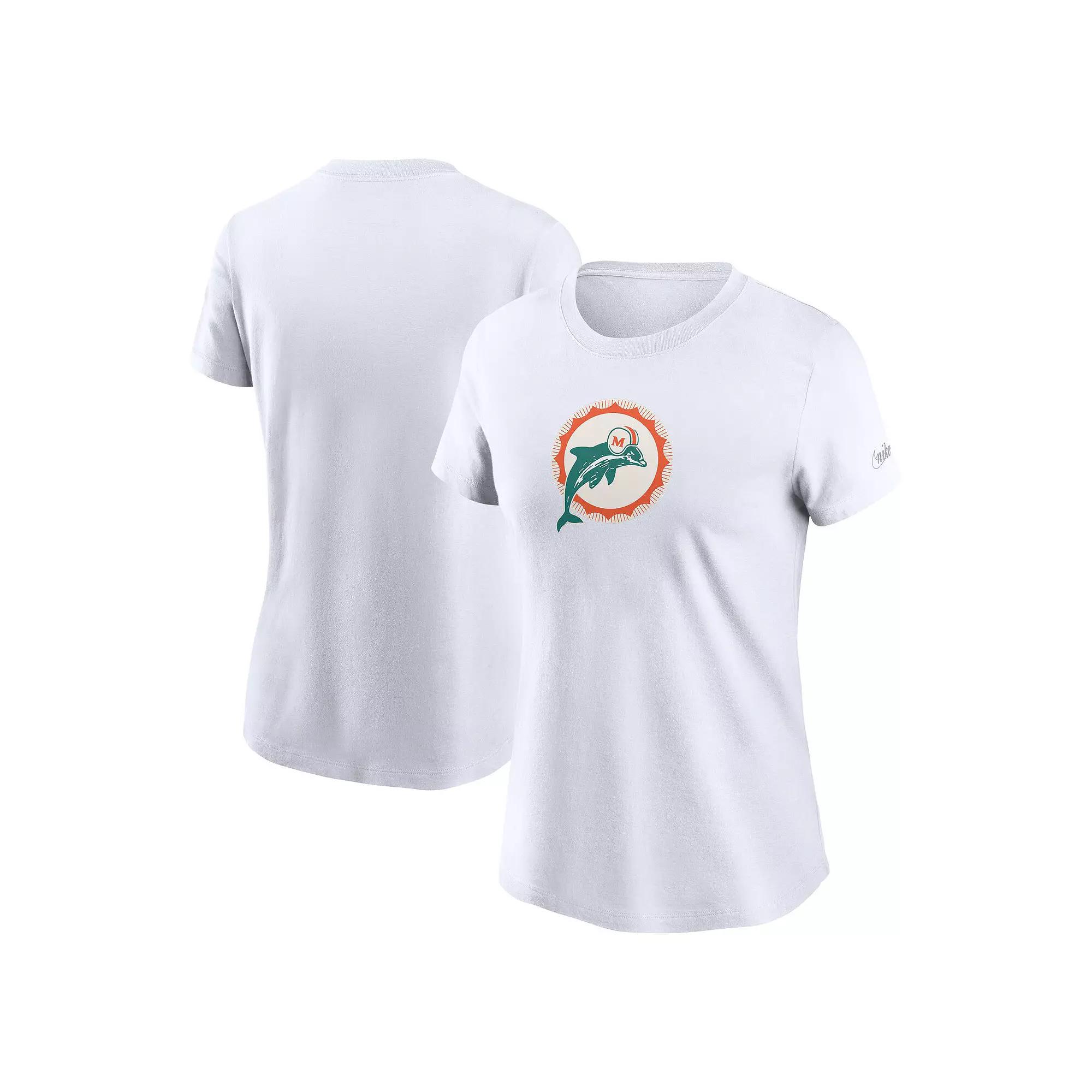 Women's Nike White Miami Dolphins Primary Logo T-Shirt,  Product Image