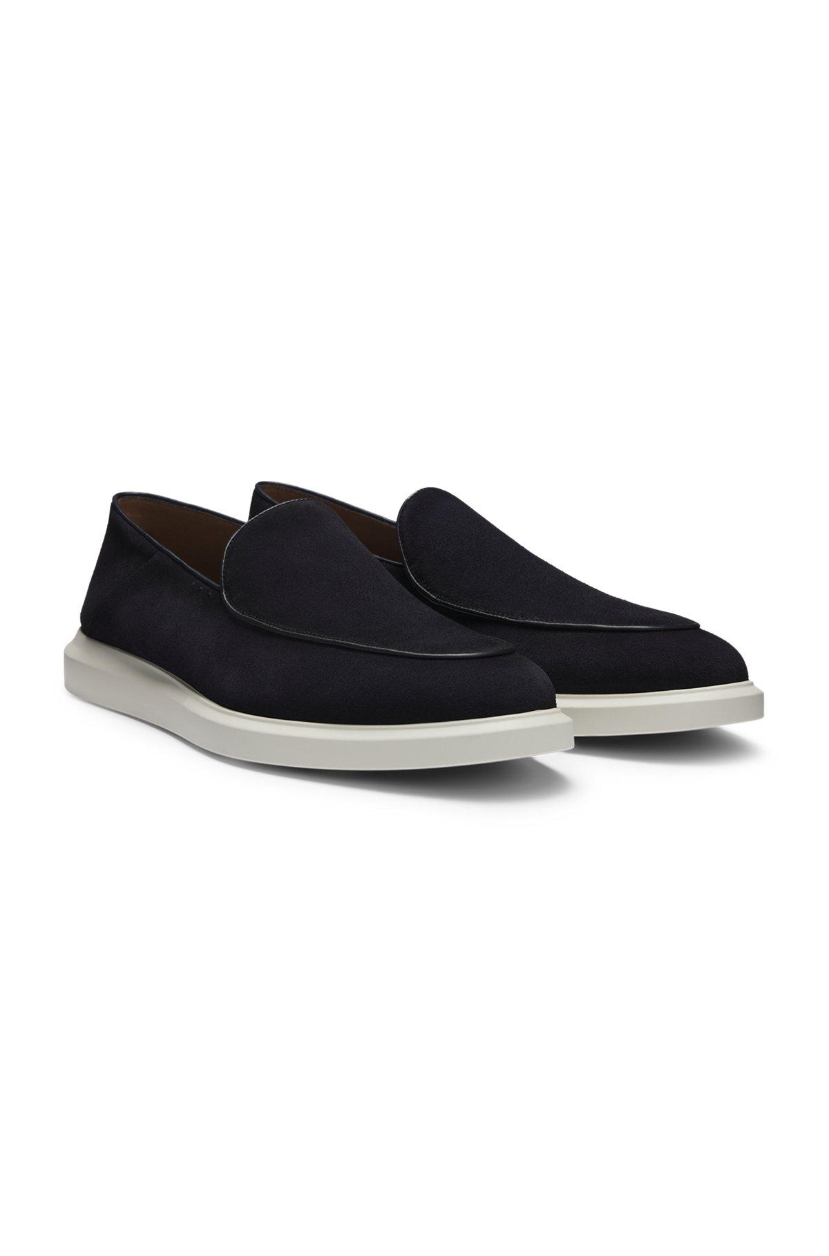 Suede loafers with logo details Product Image