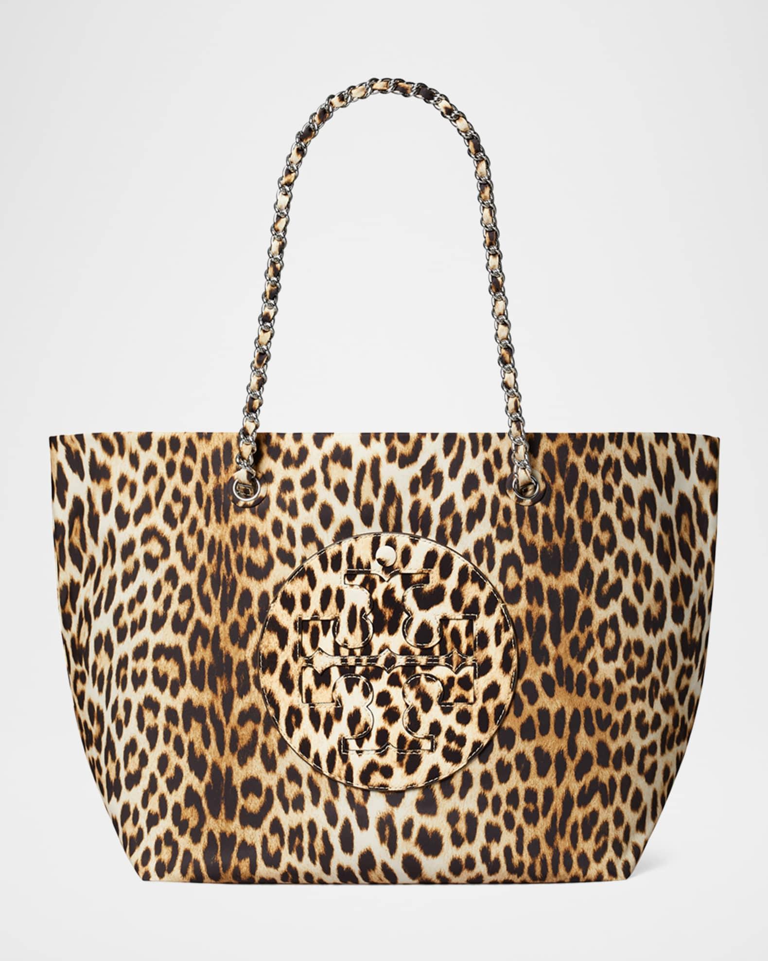 Ella Cheetah-Print Chain Tote Bag Product Image