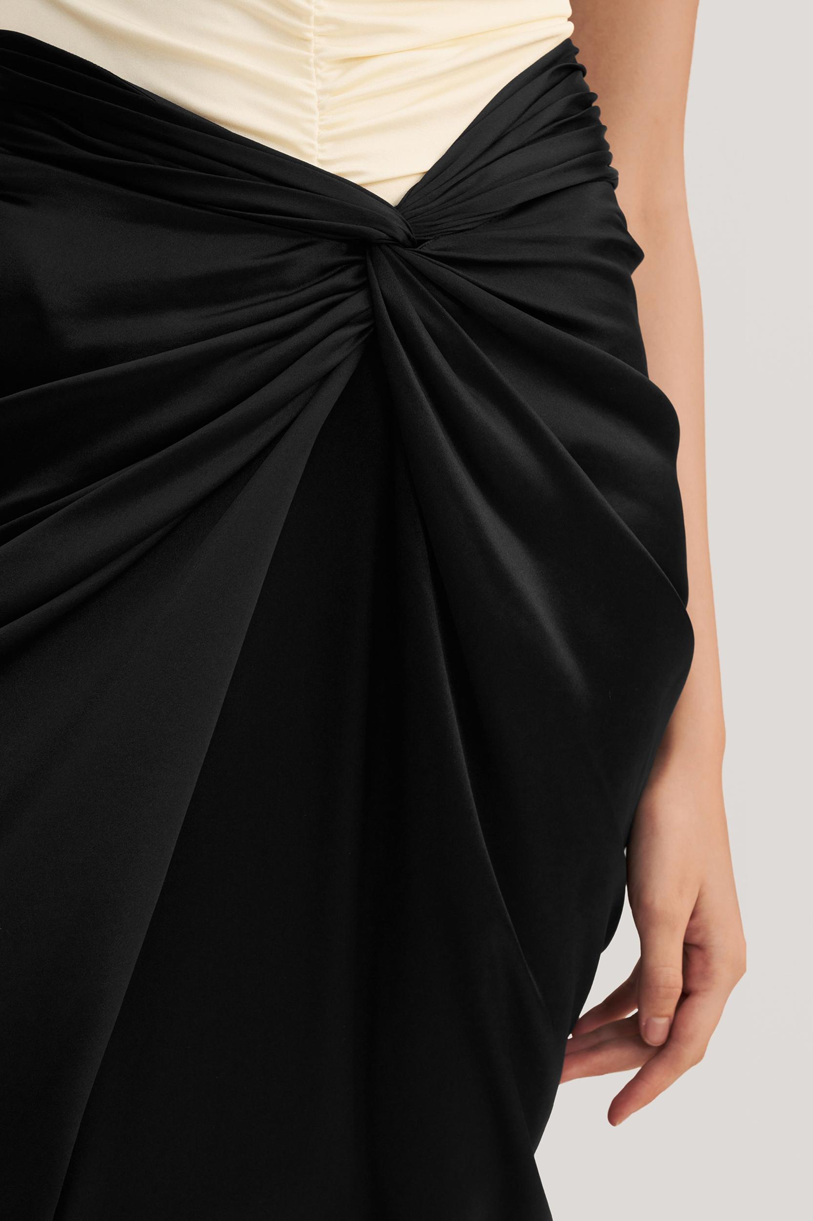 Malus Draped Front Knot Skirt Product Image