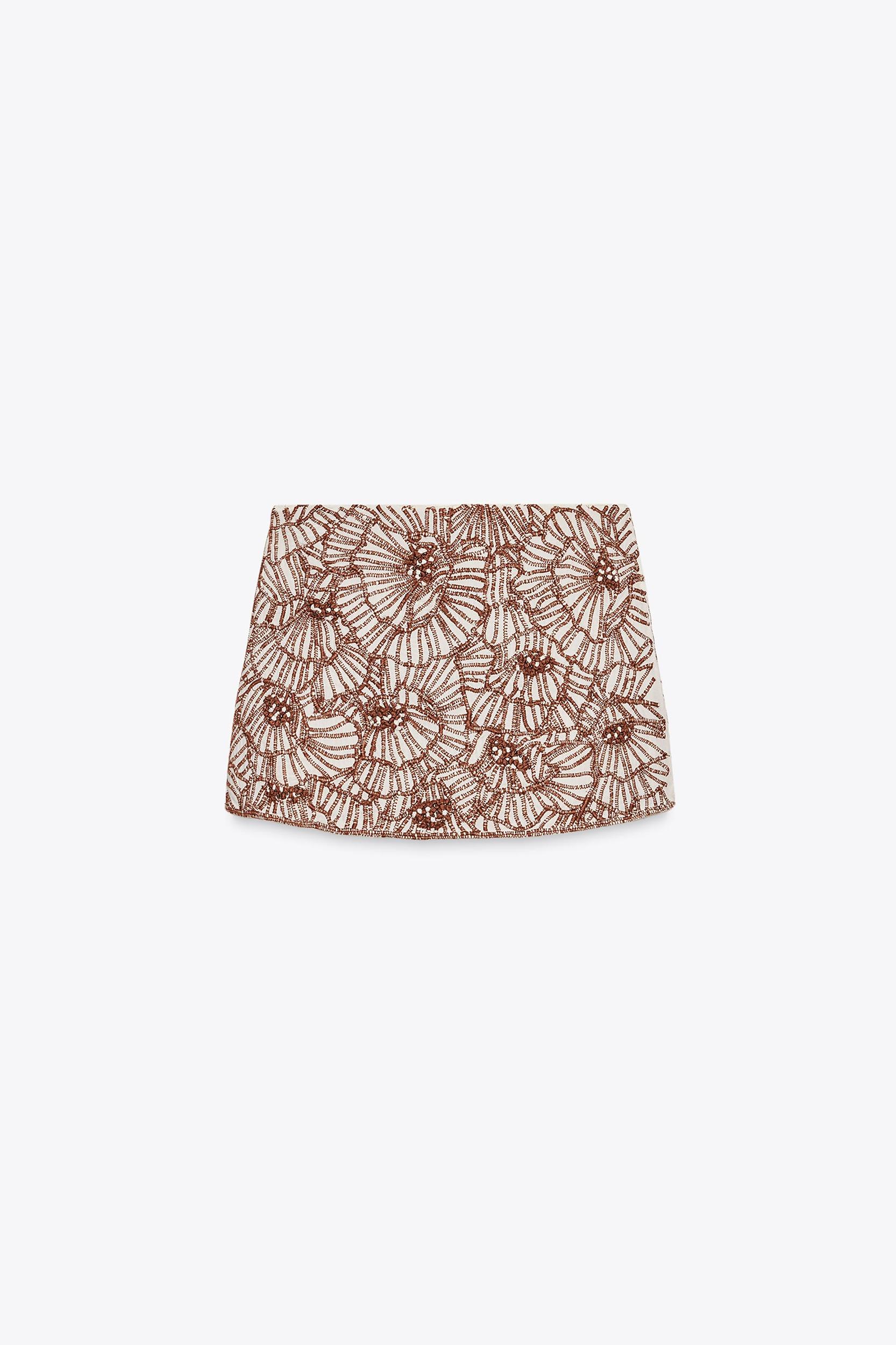 ZW COLLECTION FLORAL EMBROIDERED MINI SKIRT Product Image