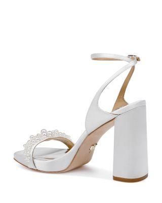 Women's Calida Square Toe Adorned High Heel Platform Sandals   Product Image