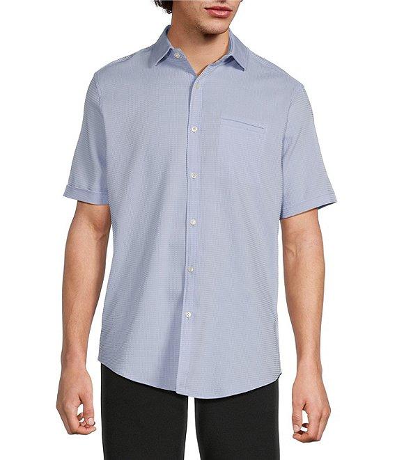Murano Solid Texture Short Sleeve Woven Shirt Product Image