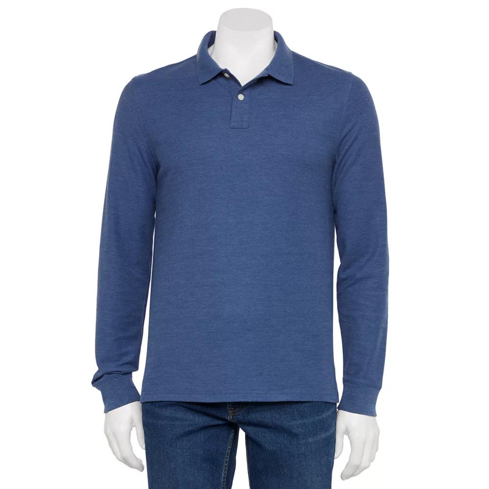 Men's Sonoma Goods For Life® Long Sleeve Pique Polo,  Product Image