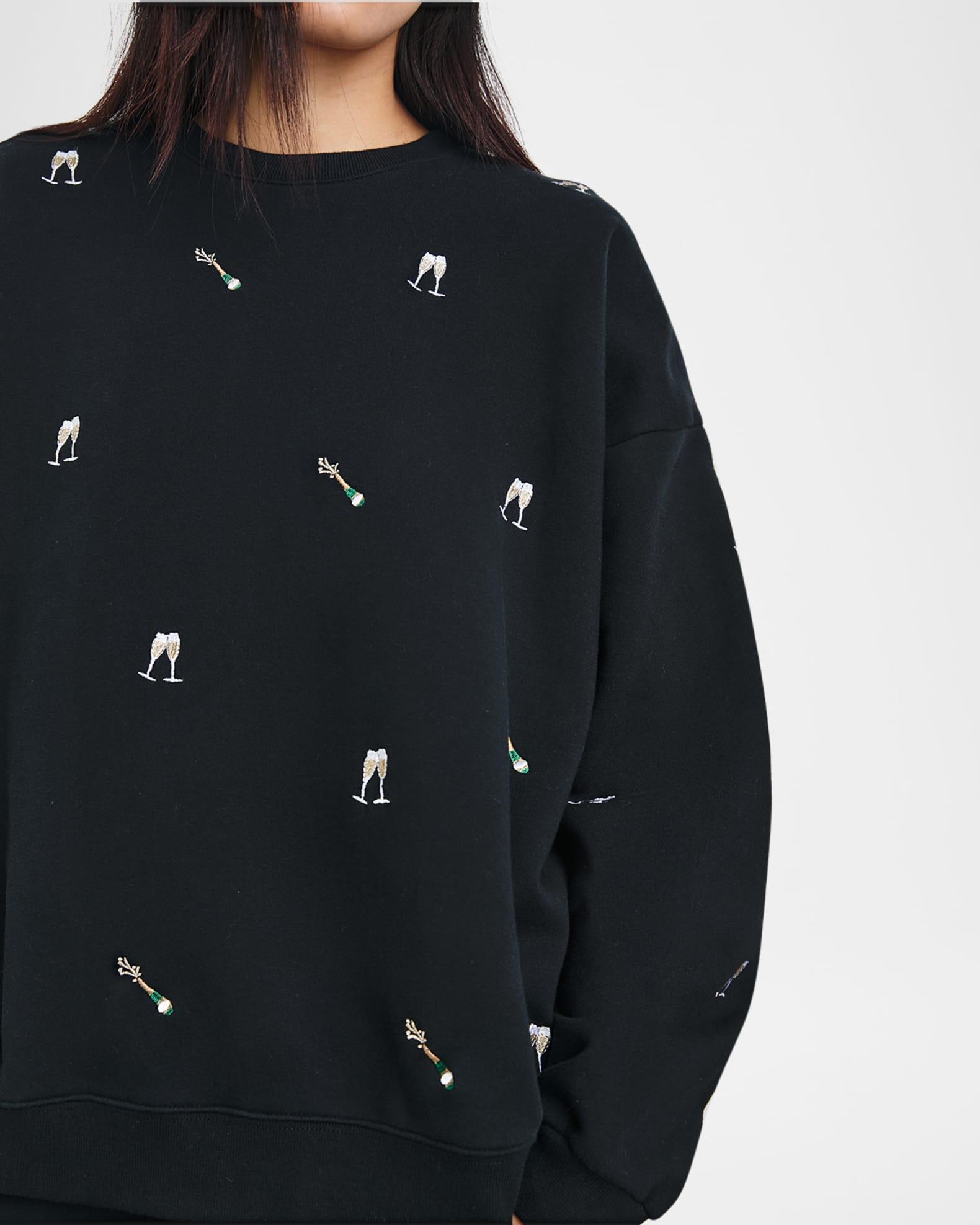 Varsity Champagne Embroidered Sweatshirt Product Image