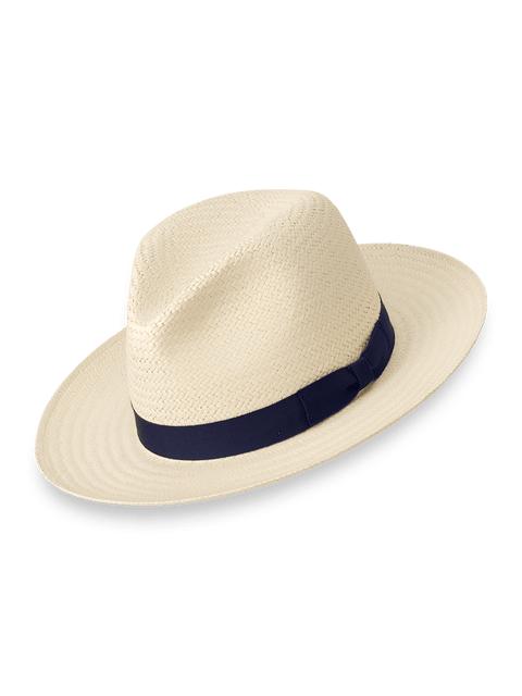 Straw Fedora With Ribbon Band - Natural Product Image