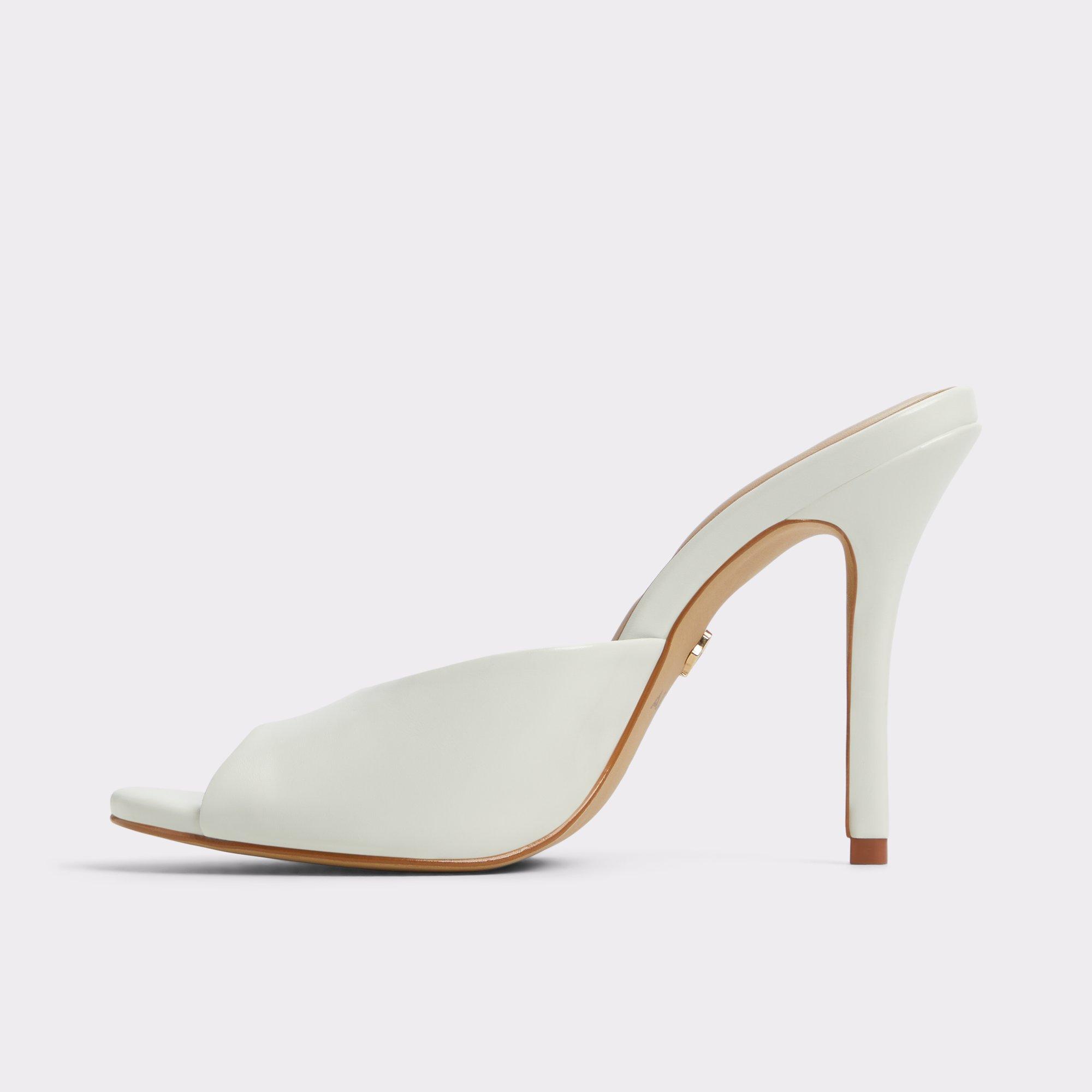 ALDO Fidelia - Women's Heeled Mules Sandals - White, Size 10 Product Image