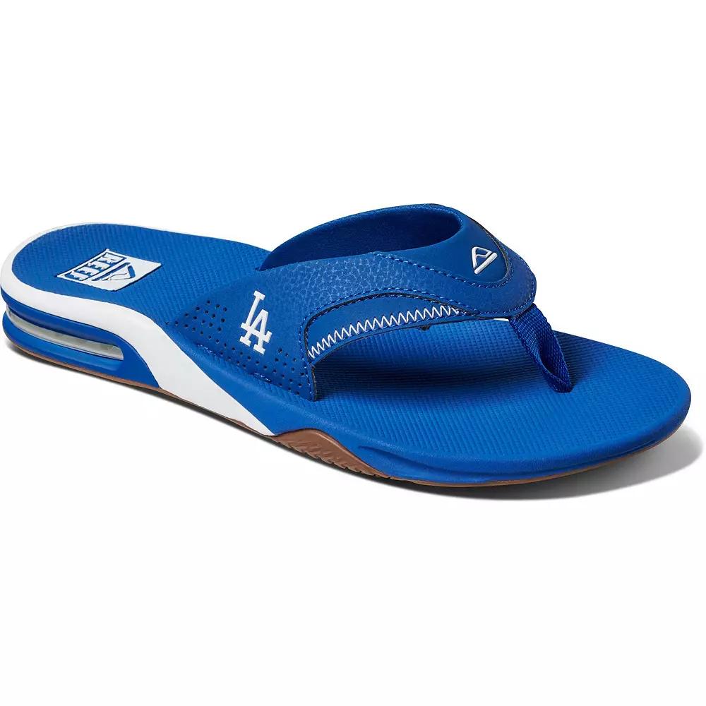 Men's REEF Los Angeles Dodgers Fanning Bottle Opener Sandals,  Product Image
