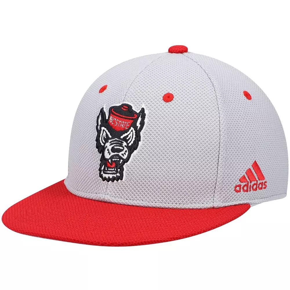 Men's adidas Gray/Red NC State Wolfpack On-Field Baseball Fitted Hat, Size: 8, Nst Grey Product Image