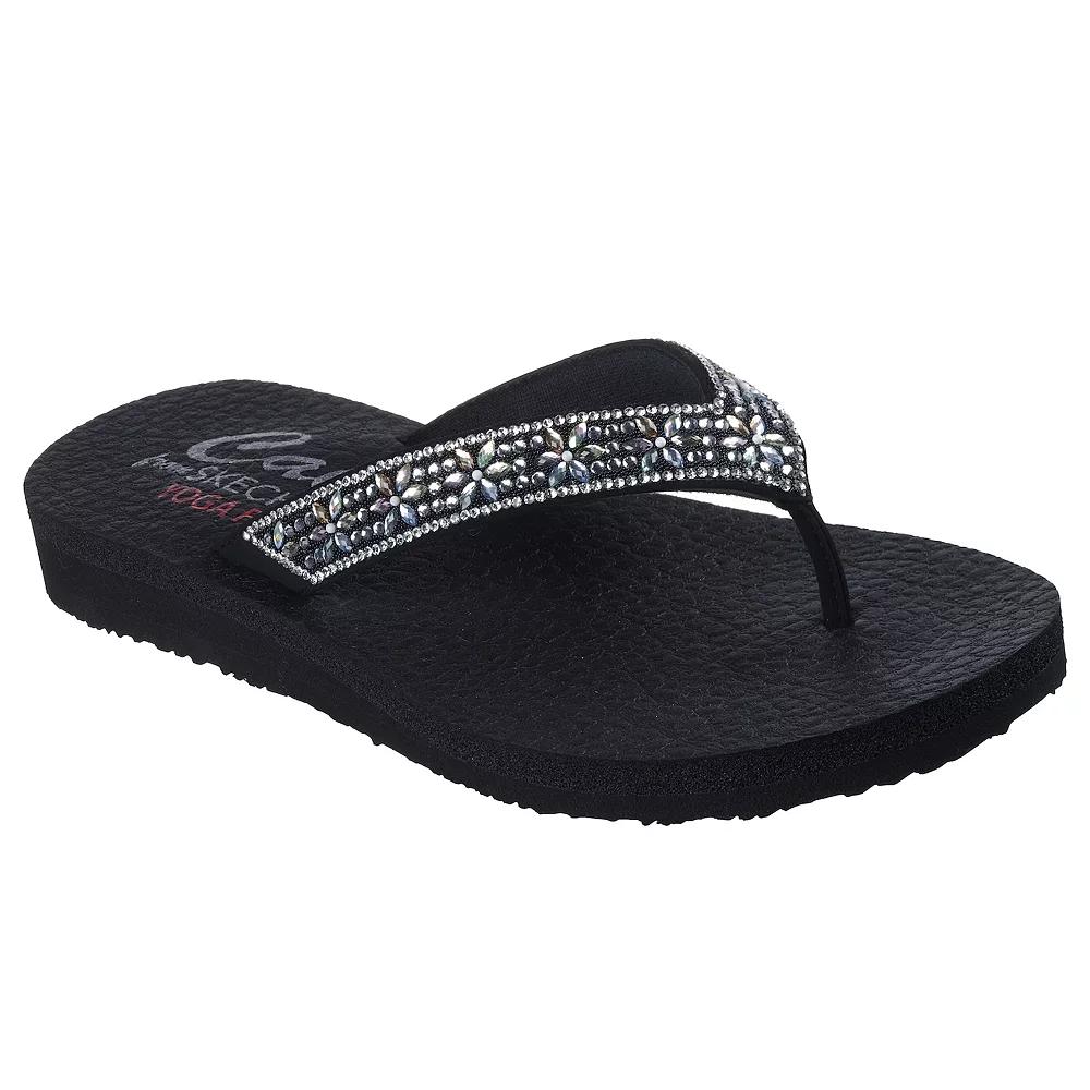 Skechers Cali® Meditation Evening Shine Women's Thong Sandals, Size: 6, Black Team Product Image
