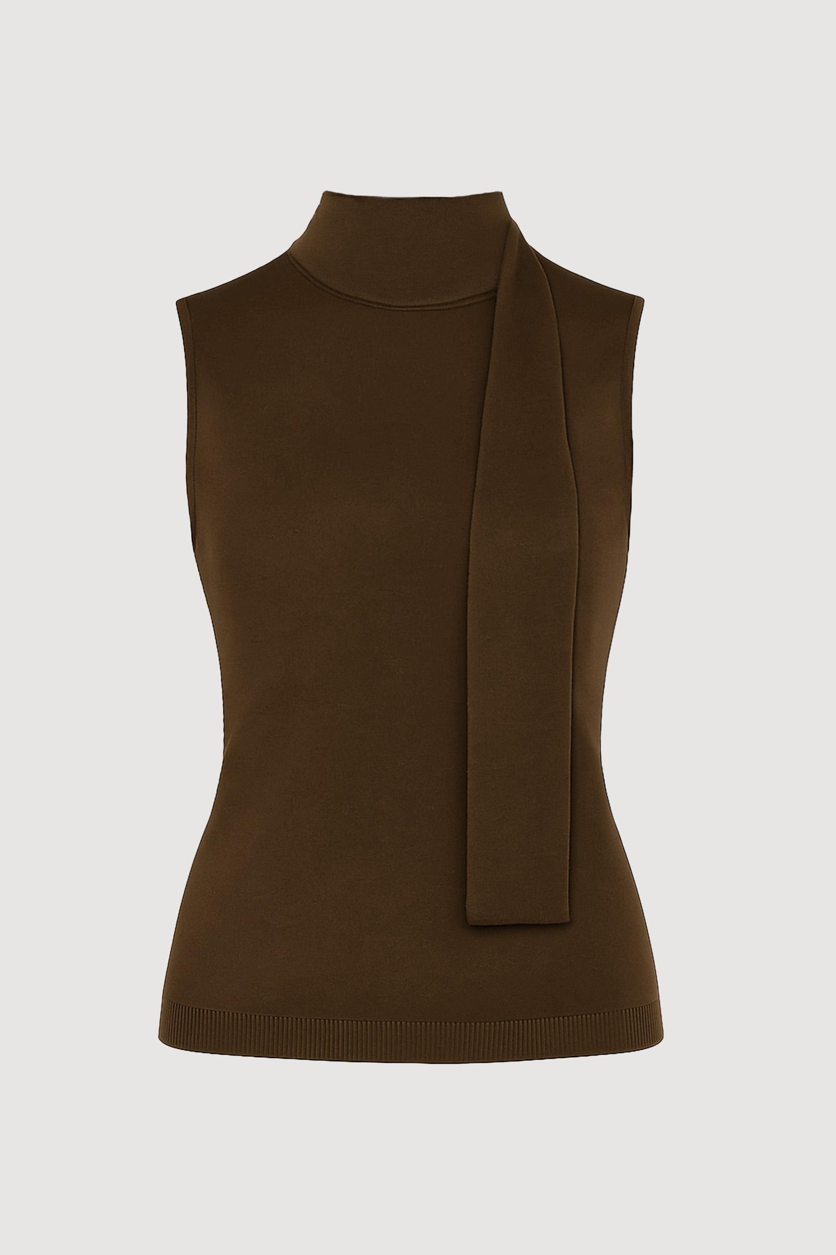 Demi Scarf-Neck Cotton-Silk Knit Top Product Image