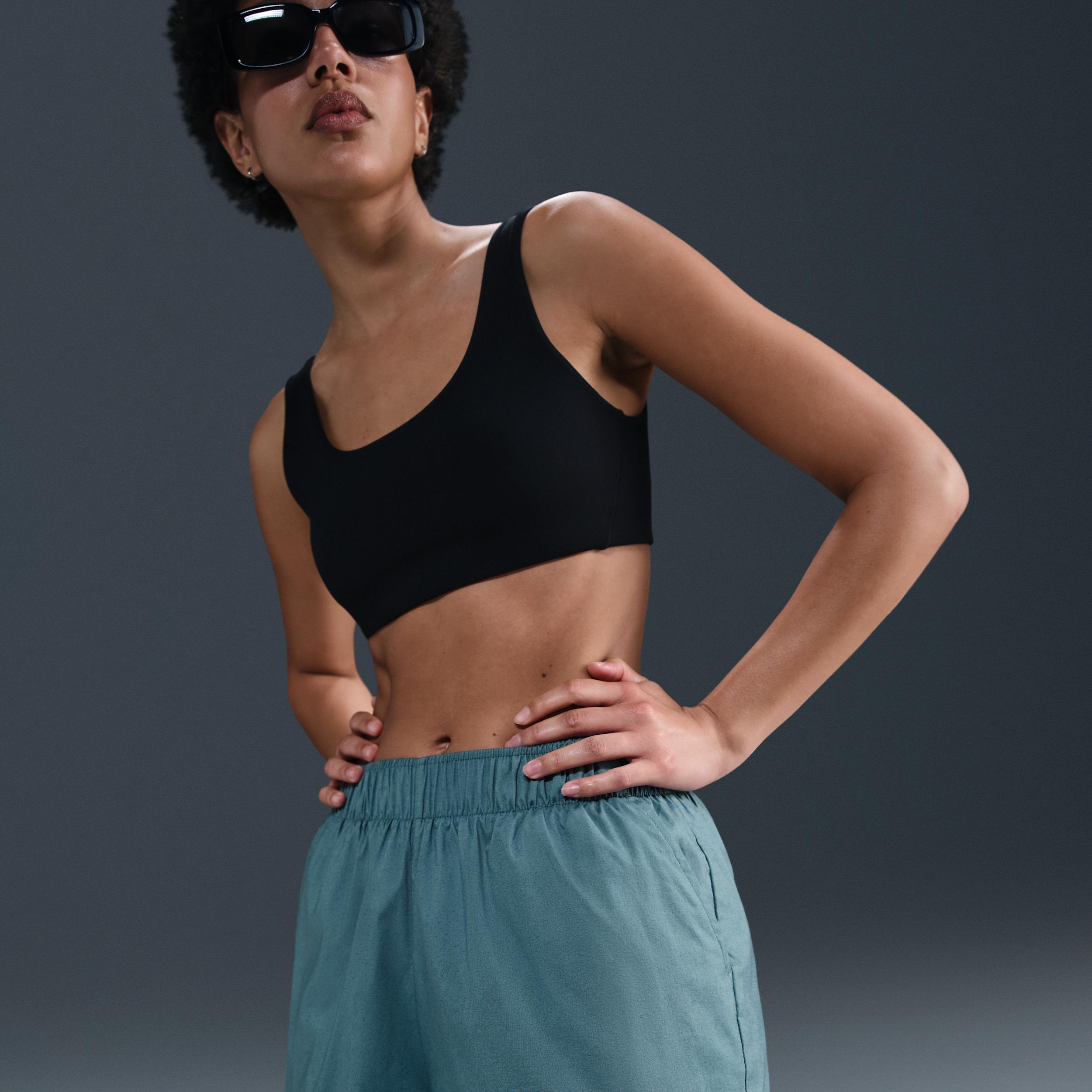 Womens Nike Sportswear Chill Poplin Mid-Rise 5 Shorts | HJ0721-006 Product Image