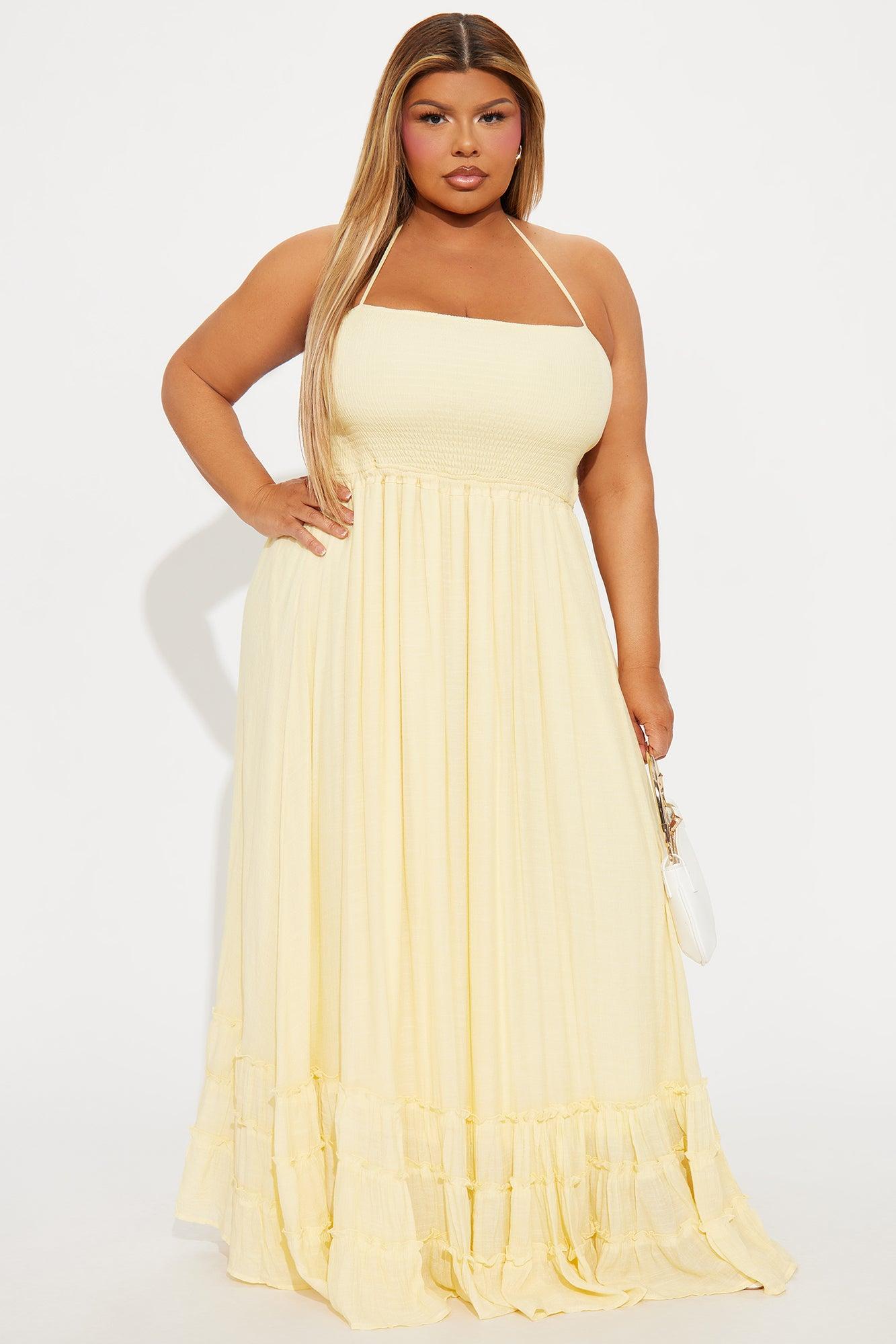 Hayley Halter Maxi Dress - Yellow Product Image