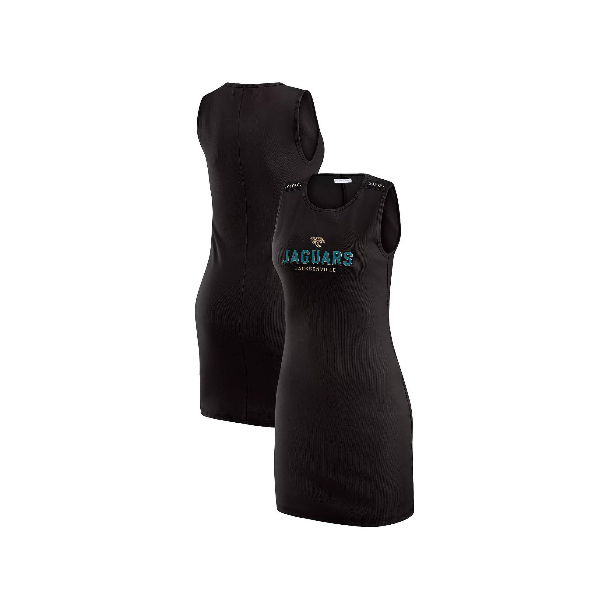 Women's WEAR by Erin Andrews x Gracie Hunt Black Jacksonville Jaguars Ribbed Tank Dress,  Product Image