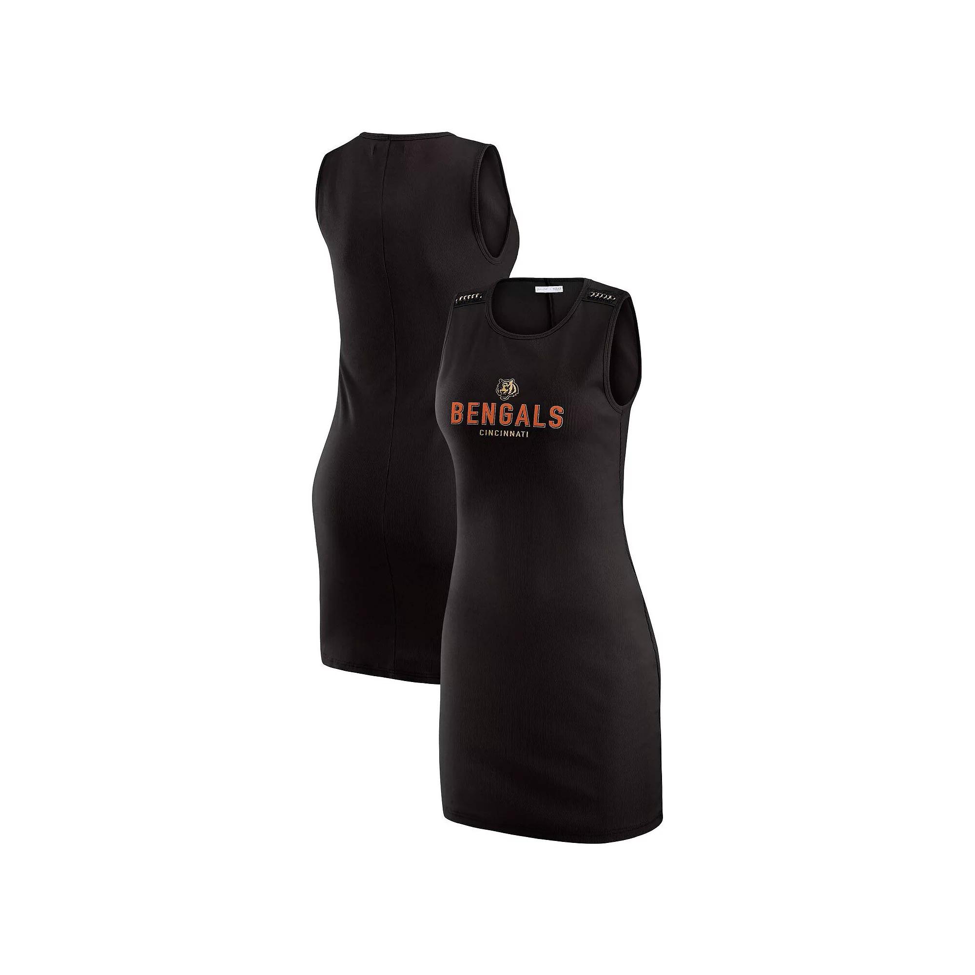 Women's WEAR by Erin Andrews x Gracie Hunt Black Cincinnati Bengals Ribbed Tank Dress,  Product Image