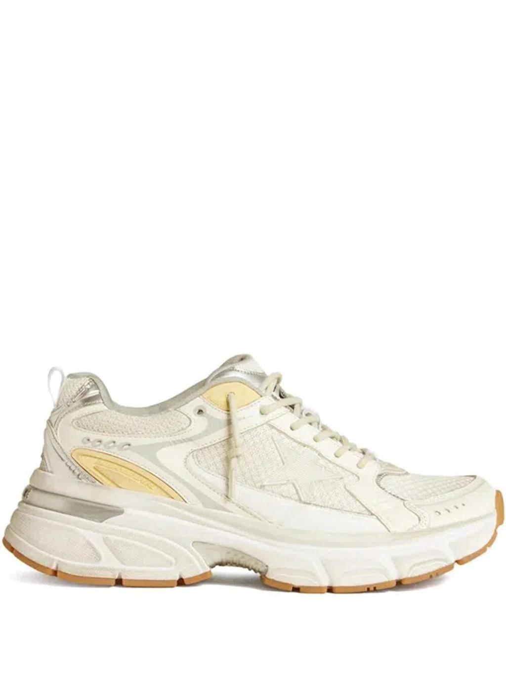 GOLDEN GOOSE Lightstar Leather Net And Suede Upper Sneakers With Tpu Star Net Heel In White Product Image