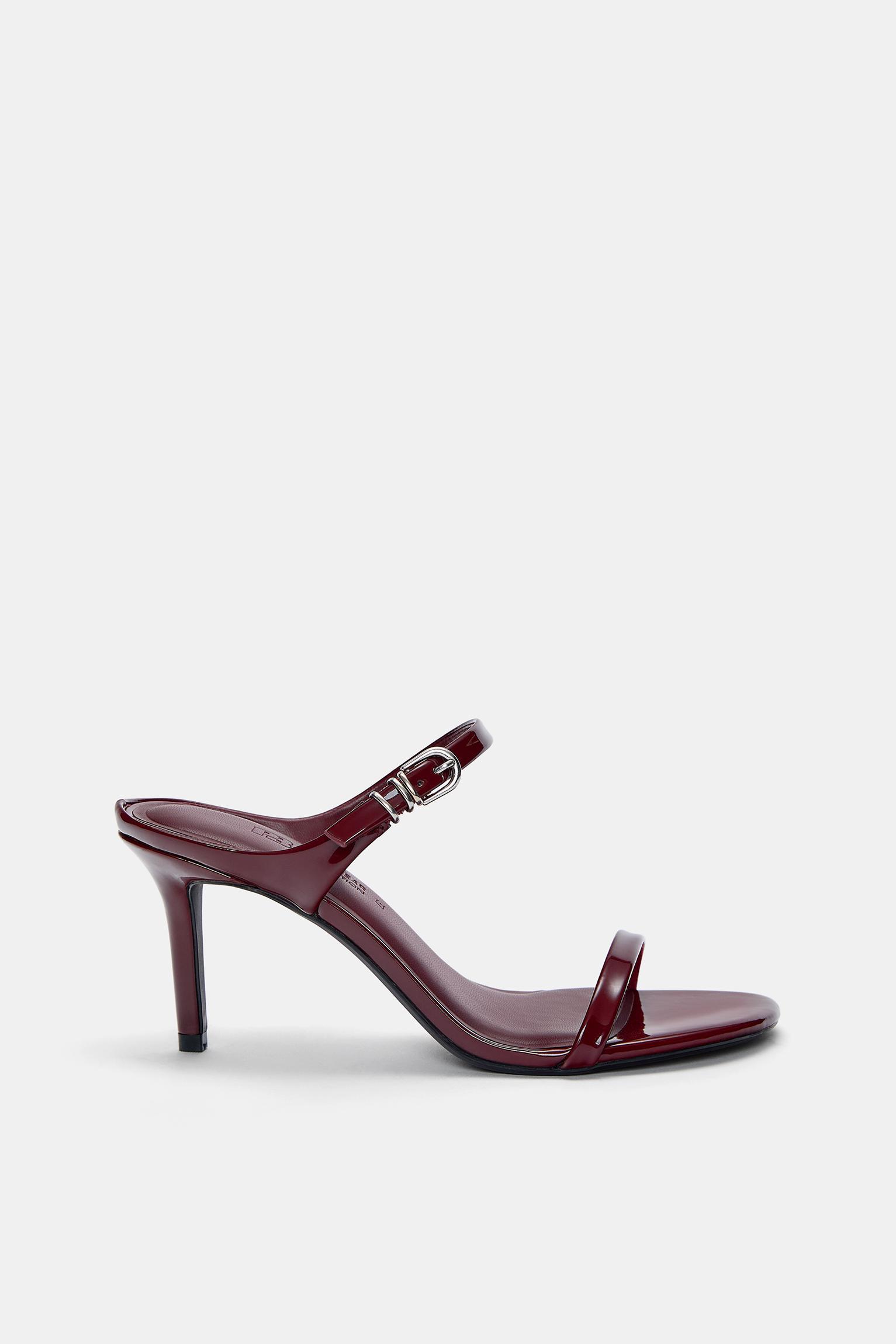 Faux patent leather heeled sandals Product Image