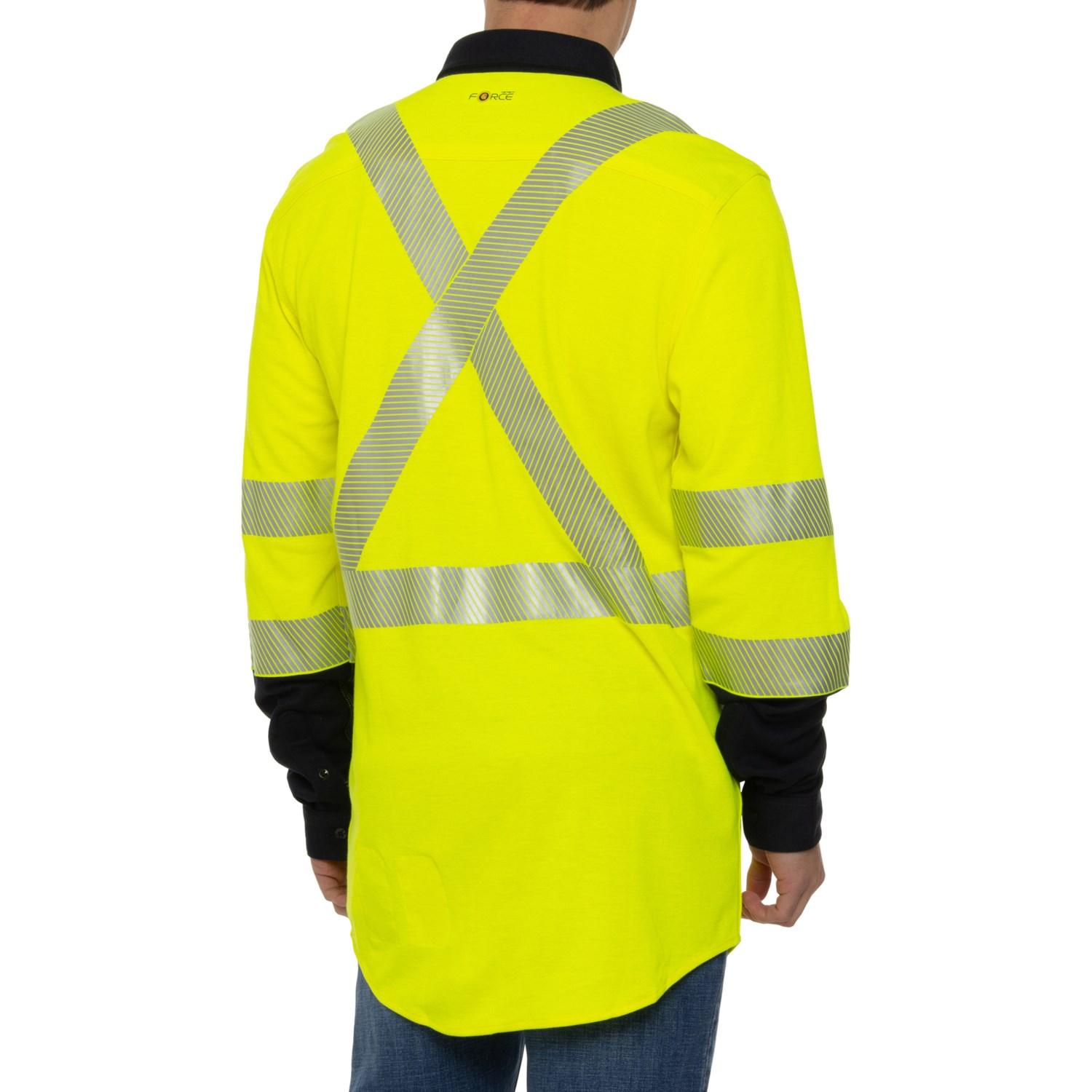Carhartt 102843 Big and Tall Flame-Resistant High-Visibility Force® Hybrid Shirt - Class 3, Long Sleeve Product Image