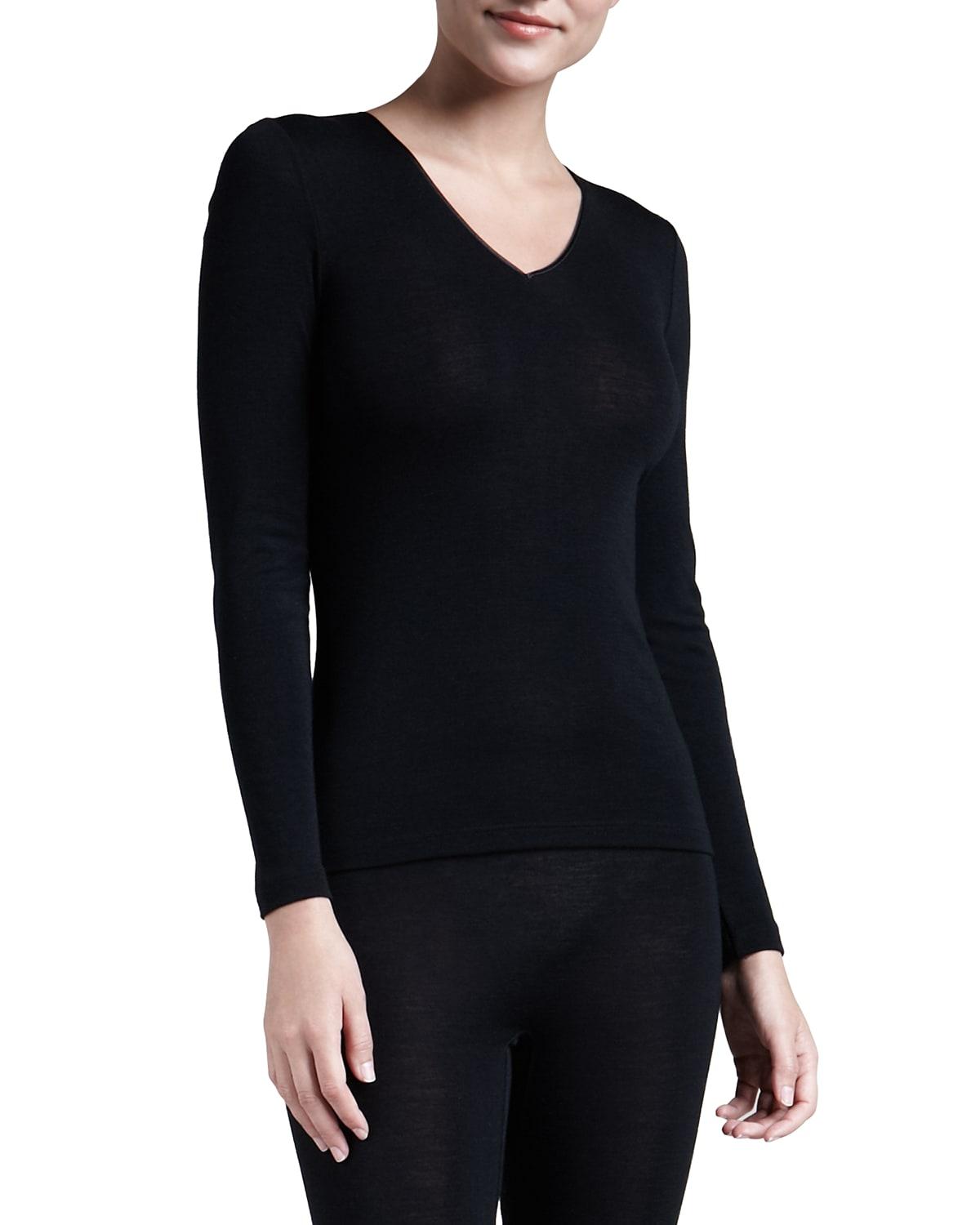Womens Woolen Silk Long-Sleeve Shirt Product Image