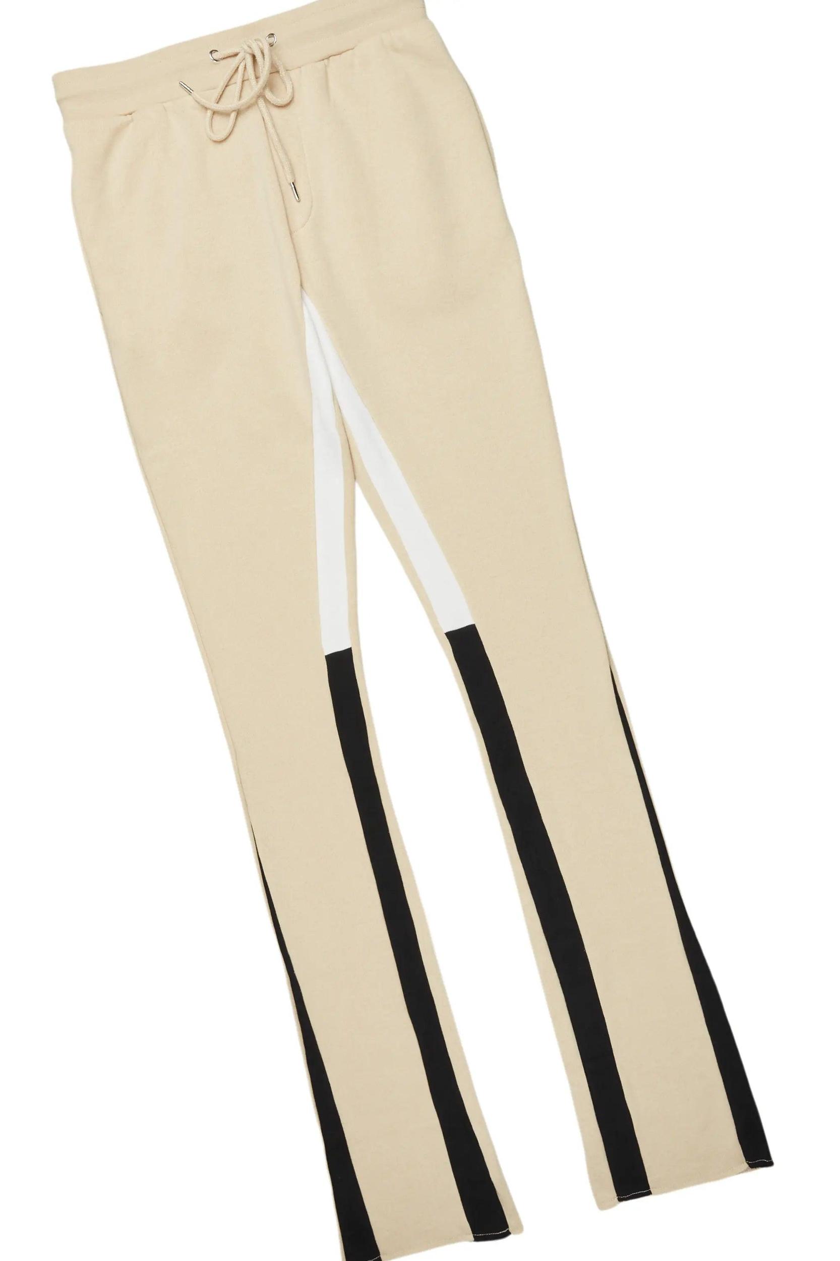 Basic Beige Hoodie/Stacked Flare Track Set Male Product Image