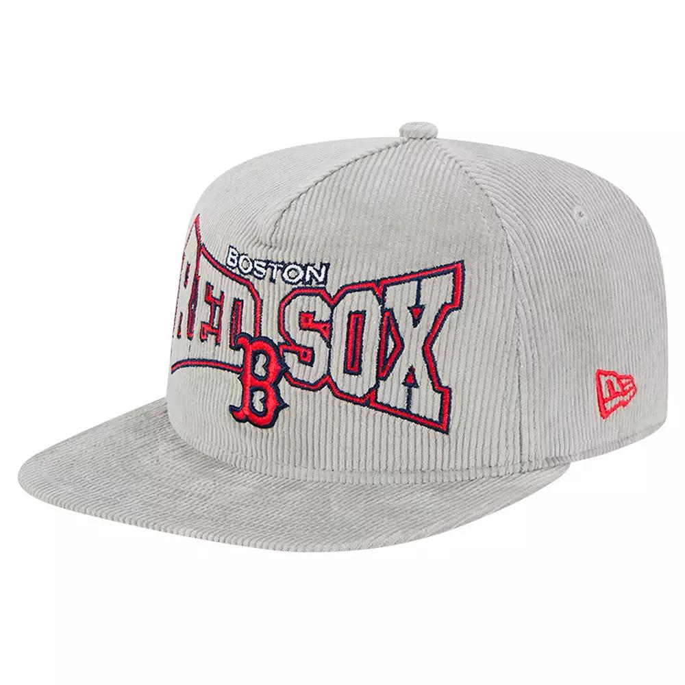 Men's New Era Gray Boston Red Sox Corduroy Golfer Snapback Hat, Grey Product Image