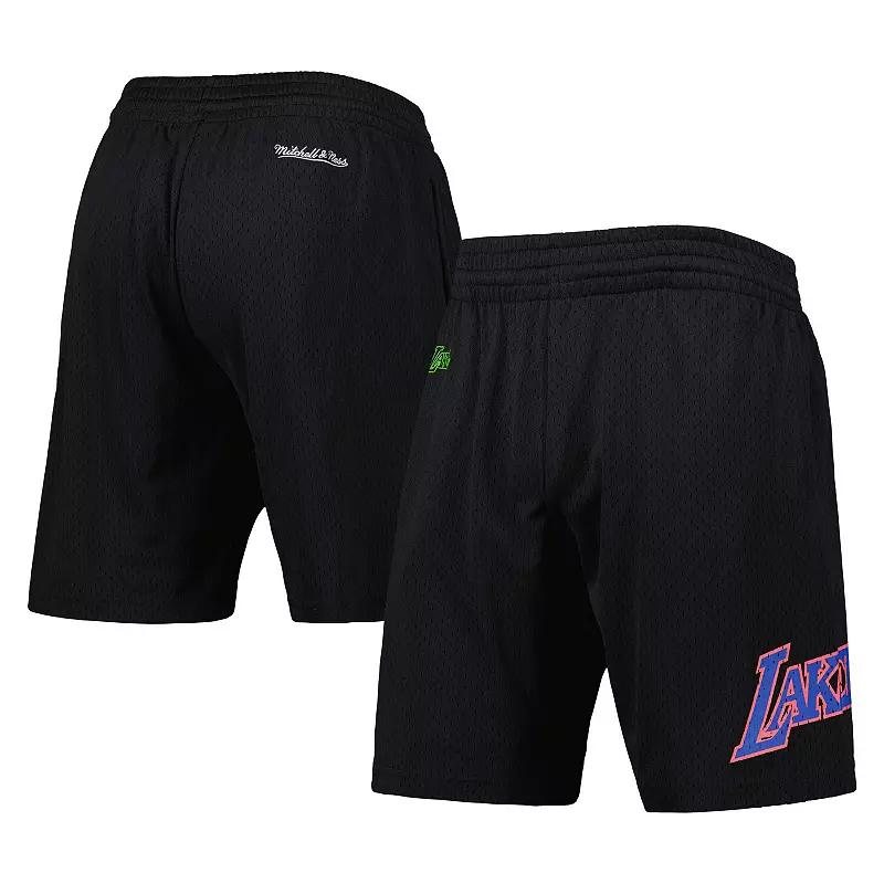 Men's Mitchell & Ness Black Los Angeles Lakers Hardwood Classics Color Bomb Energy Shorts, Size: 2XL Product Image