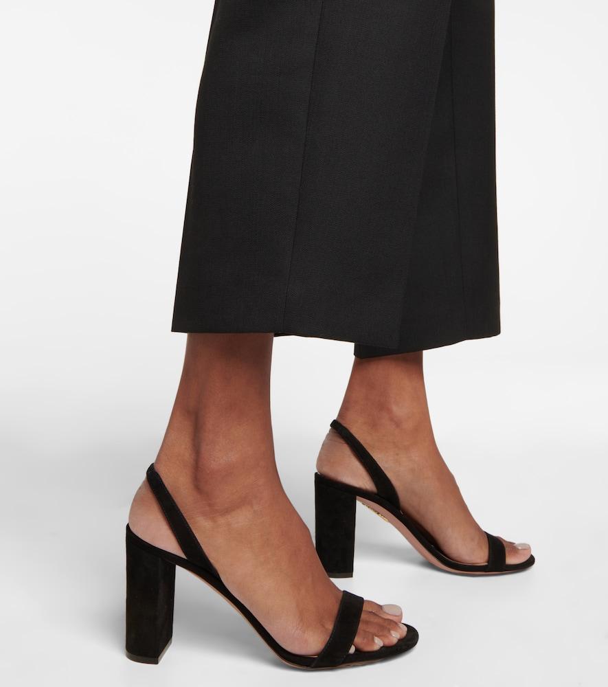 AQUAZZURA So Nude 85 Leather Slingback Sandals In Black Product Image