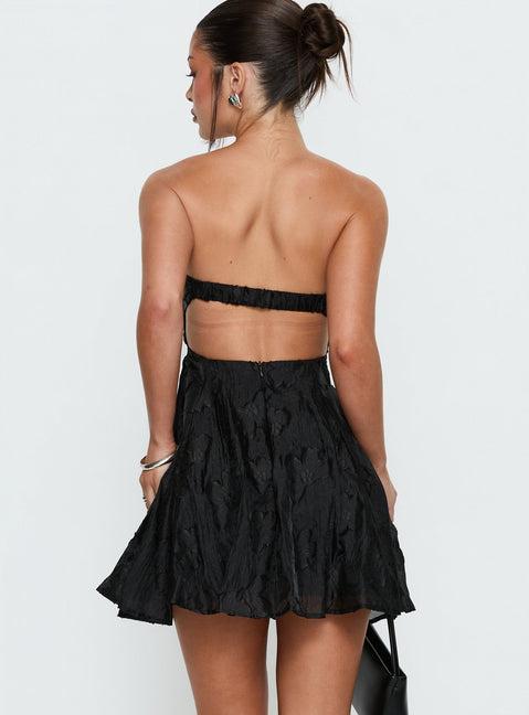 Loulani Strapless Mini Dress Black Product Image