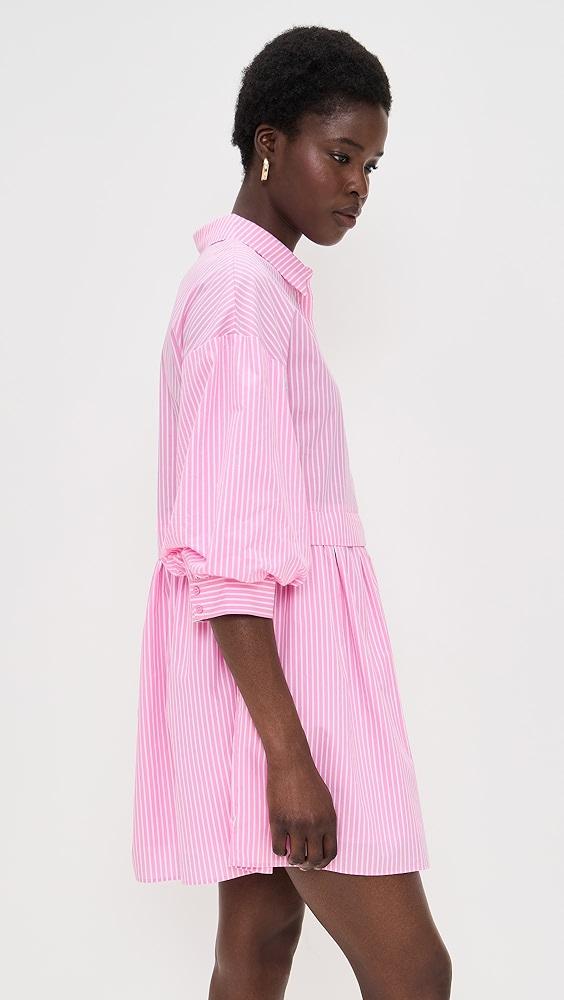 English Factory Stripe Puff Sleeve Shirt Dress | Shopbop Product Image